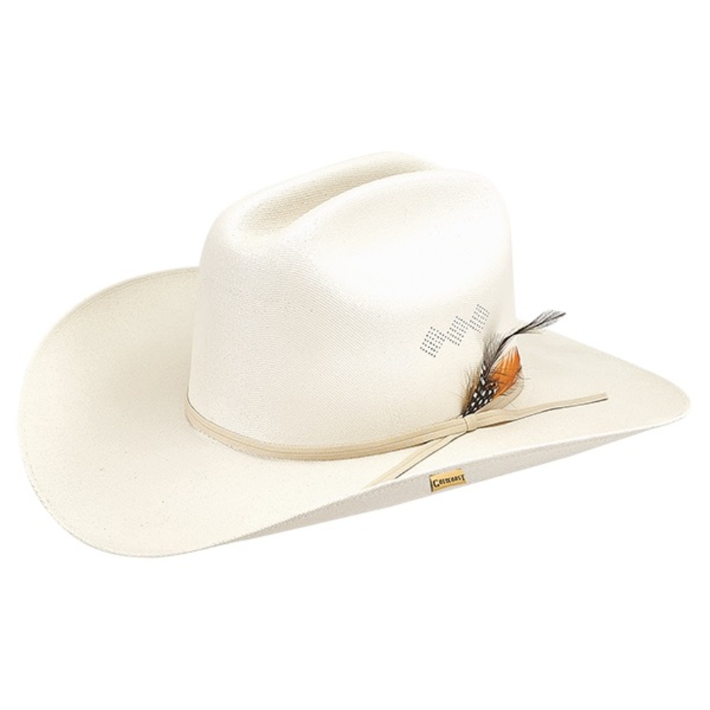 Peter Grimm Cream Cowboy Hat with Feather Accent